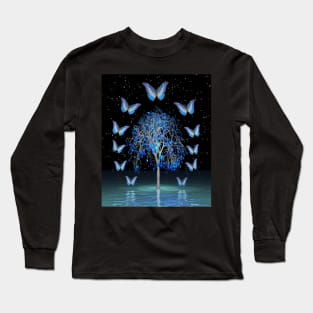 Butterfly Crystal Tree Long Sleeve T-Shirt